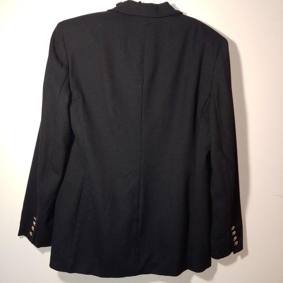 Vintage Lauren Ralph Lauren double breasted wool embroidered crest blazer Sz 1… - Picture 2 of 7